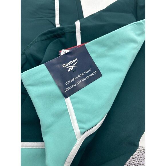 Reebok Women’s Plus Size Lux High-Waist Colorblock Leggings Forest Green 3X/ S - Picture 7 of 13